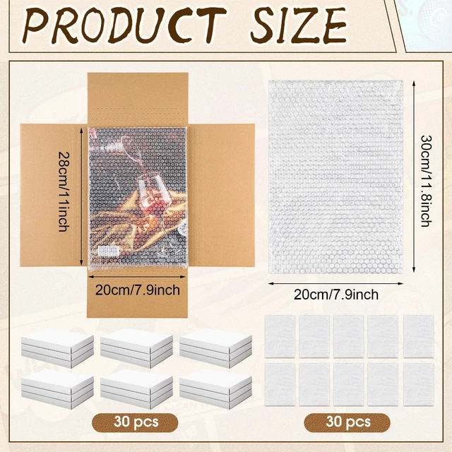 Alt view image 2 of 7 - 30 Pack Comic Book Mailers,White,7.8 X 11 X 1.2 Inch with 30 Bubble Bags, Easy Fold Shipping Boxes, Height Adjustable, for Mailing Comic Book Photos Collectibles