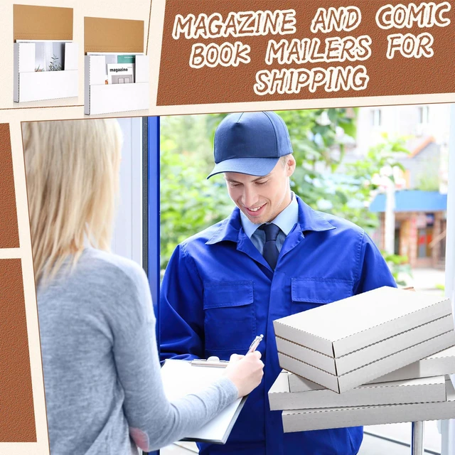 Alt view image 5 of 7 - 30 Pack Comic Book Mailers,White,7.8 X 11 X 1.2 Inch with 30 Bubble Bags, Easy Fold Shipping Boxes, Height Adjustable, for Mailing Comic Book Photos Collectibles