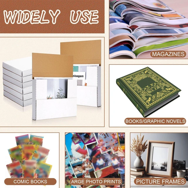 Alt view image 7 of 7 - 30 Pack Comic Book Mailers,White,7.8 X 11 X 1.2 Inch with 30 Bubble Bags, Easy Fold Shipping Boxes, Height Adjustable, for Mailing Comic Book Photos Collectibles