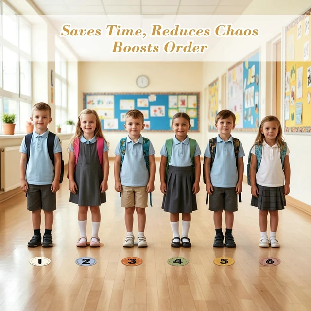 Alt view image 7 of 7 - 36PCS Boho Line Up Spots for Classroom Floor 4" Number Stickers Waterproof Classroom Spots Number Labels Markers for Preschool Kindergarten Elementary Back to School Teacher Must Haves