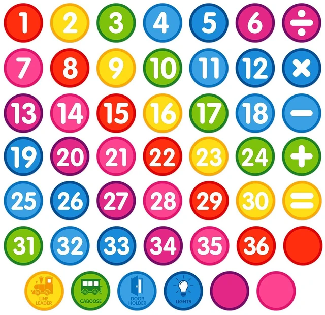 Main image of Boho Line Up Spots for Classroom Floor - 48Pcs Floor Numbers for Classroom Lining Up Waterproof Number Stickers Markers for Preschool Kindergarten Elementary Back to School Teacher Must Haves