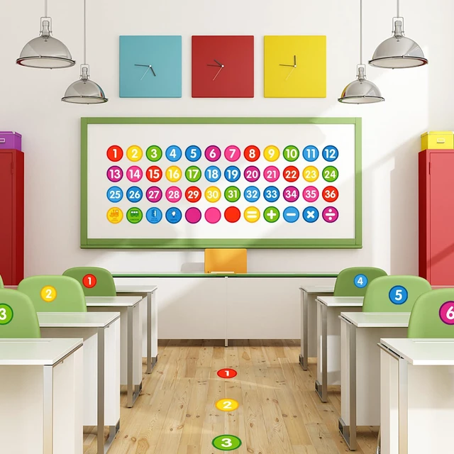 Alt view image 2 of 7 - Boho Line Up Spots for Classroom Floor - 48Pcs Floor Numbers for Classroom Lining Up Waterproof Number Stickers Markers for Preschool Kindergarten Elementary Back to School Teacher Must Haves