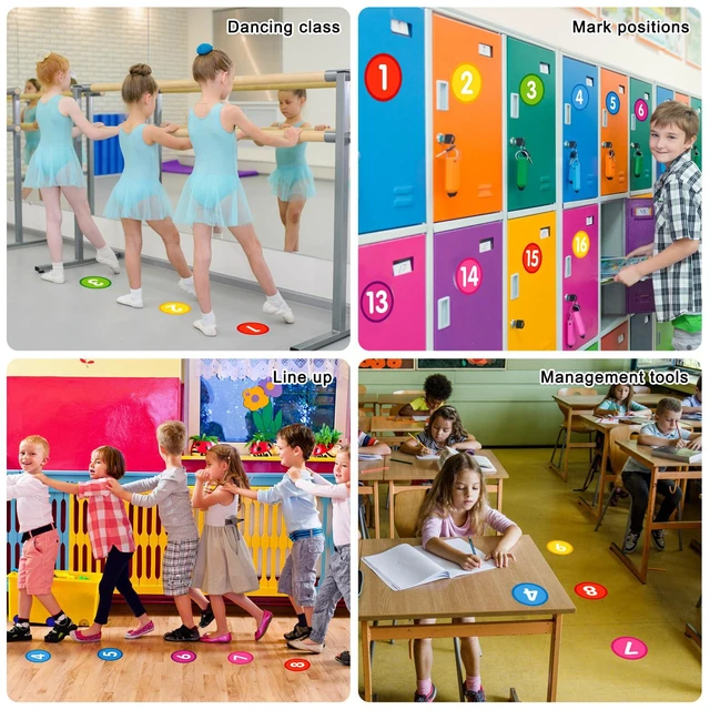 Alt view image 5 of 7 - Boho Line Up Spots for Classroom Floor - 48Pcs Floor Numbers for Classroom Lining Up Waterproof Number Stickers Markers for Preschool Kindergarten Elementary Back to School Teacher Must Haves