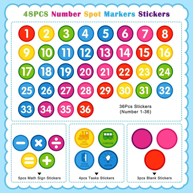 Alt view image 7 of 7 - Boho Line Up Spots for Classroom Floor - 48Pcs Floor Numbers for Classroom Lining Up Waterproof Number Stickers Markers for Preschool Kindergarten Elementary Back to School Teacher Must Haves