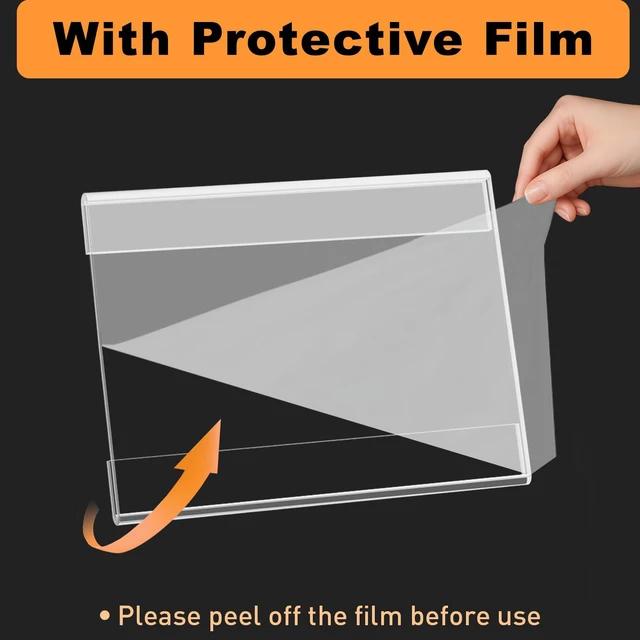 Alt view image 5 of 7 - 20 Pcs Acrylic Sign Holder 11 x 8.5 - No Drilling Horizontal Sign Holders with Adhesive, Clear Plastic Frames Paper Display Sign Holder for Office, Home, Store, Restaurant