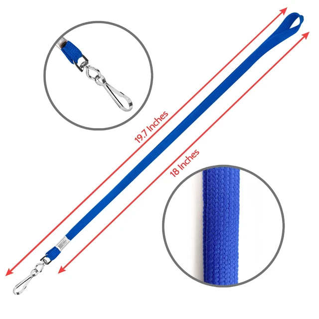 Alt view image 2 of 7 - 100-Pack Blue Lanyards for ID Badges with Swivel J-Hooks - Versatile Neck Lanyard for Keys, Card Holders, Whistles, and More - Ideal for Offices, Teachers, Kids, and Cruise Ship Cards