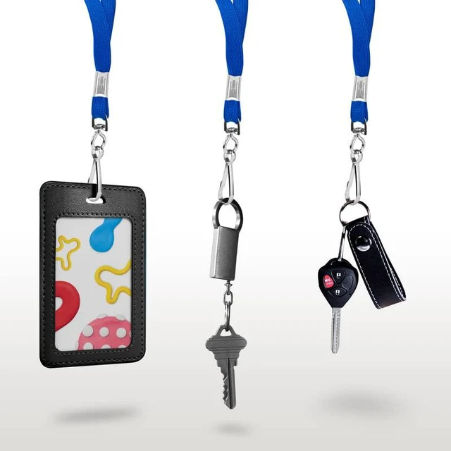 Alt view image 5 of 7 - 100-Pack Blue Lanyards for ID Badges with Swivel J-Hooks - Versatile Neck Lanyard for Keys, Card Holders, Whistles, and More - Ideal for Offices, Teachers, Kids, and Cruise Ship Cards