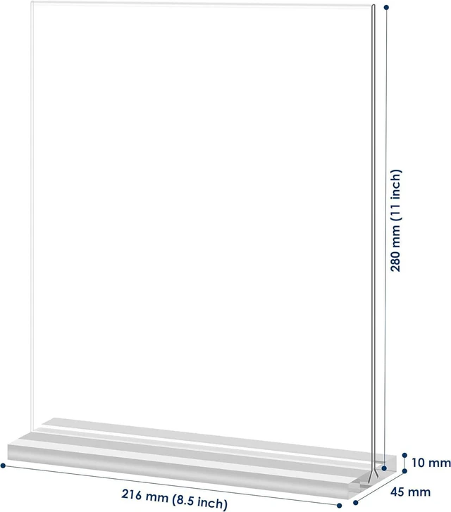 Alt view image 3 of 6 - 8.5x11 Clear Acrylic Sign Holder, Display Stand, Plastic Card Holder for Business, Office, Retail (12 Pack 8.5x11)