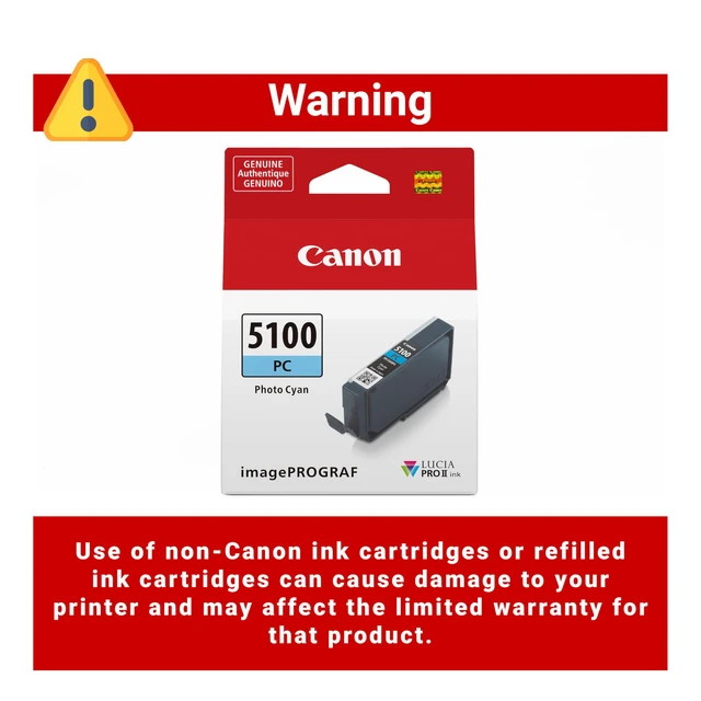 Alt view image 3 of 6 - PFI-5100 Genuine Photo Cyan Ink Tank, Compatible with ImagePROGRAF PRO-310 Printers