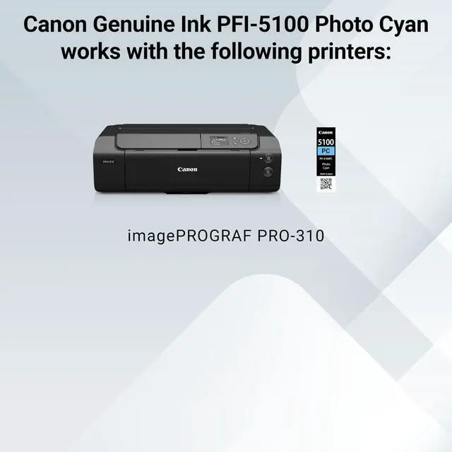 Alt view image 5 of 6 - PFI-5100 Genuine Photo Cyan Ink Tank, Compatible with ImagePROGRAF PRO-310 Printers