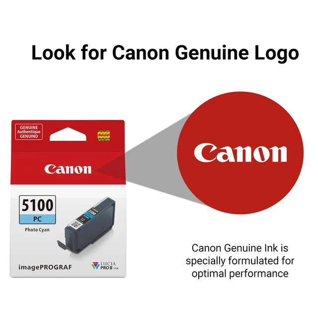 Alt view image 4 of 6 - PFI-5100 Genuine Photo Cyan Ink Tank, Compatible with ImagePROGRAF PRO-310 Printers