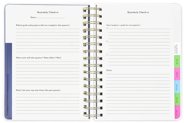 Alt view image 5 of 7 - 17-Month Large 2026-2027 Planner, Bookshelf 8.5" x 7.25" Hardcover Agenda with Monthly & Weekly Layouts, Goal Tracker, Vacation Pages, Stickers, Tabs & Elastic Closure