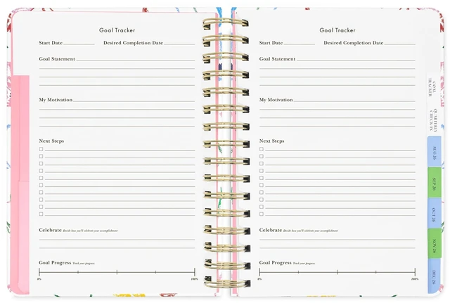 Alt view image 2 of 7 - 17-Month Large 2026-2027 Planner, Joyful Garden 8.5" x 7.25" Hardcover Agenda with Monthly & Weekly Layouts, Goal Tracker, Vacation Pages, Stickers, Tabs & Elastic Closure