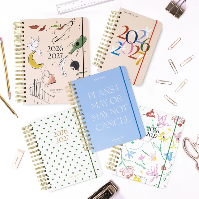 Alt view image 7 of 7 - 17-Month Large 2026-2027 Planner, Bookshelf 8.5" x 7.25" Hardcover Agenda with Monthly & Weekly Layouts, Goal Tracker, Vacation Pages, Stickers, Tabs & Elastic Closure