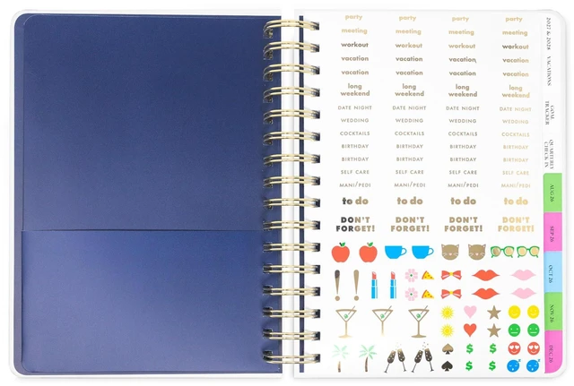 Alt view image 6 of 7 - 17-Month Large 2026-2027 Planner, Bookshelf 8.5" x 7.25" Hardcover Agenda with Monthly & Weekly Layouts, Goal Tracker, Vacation Pages, Stickers, Tabs & Elastic Closure