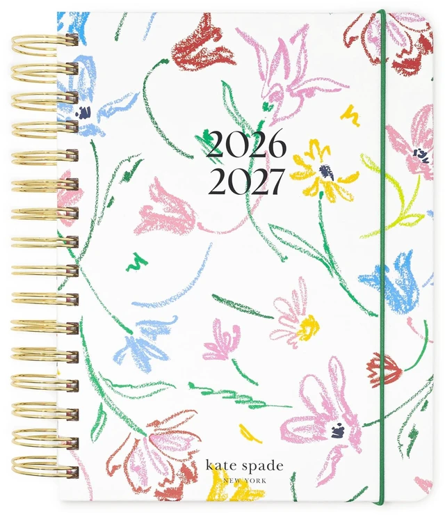 Main image of 17-Month Large 2026-2027 Planner, Joyful Garden 8.5" x 7.25" Hardcover Agenda with Monthly & Weekly Layouts, Goal Tracker, Vacation Pages, Stickers, Tabs & Elastic Closure