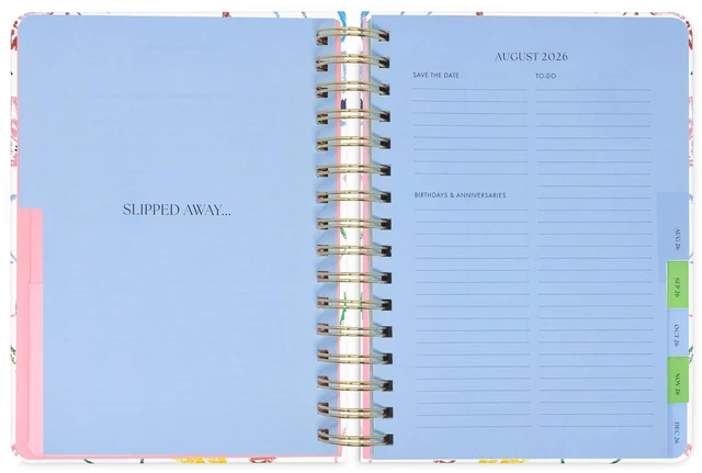 Alt view image 3 of 7 - 17-Month Large 2026-2027 Planner, Joyful Garden 8.5" x 7.25" Hardcover Agenda with Monthly & Weekly Layouts, Goal Tracker, Vacation Pages, Stickers, Tabs & Elastic Closure
