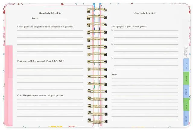Alt view image 5 of 7 - 17-Month Large 2026-2027 Planner, Joyful Garden 8.5" x 7.25" Hardcover Agenda with Monthly & Weekly Layouts, Goal Tracker, Vacation Pages, Stickers, Tabs & Elastic Closure