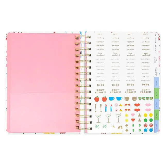 Alt view image 6 of 7 - 17-Month Large 2026-2027 Planner, Joyful Garden 8.5" x 7.25" Hardcover Agenda with Monthly & Weekly Layouts, Goal Tracker, Vacation Pages, Stickers, Tabs & Elastic Closure