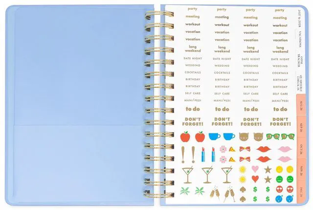 Alt view image 6 of 7 - 17-Month Large 2026-2027 Planner, Plans I May Cancel 8.5" x 7.25" Hardcover Agenda with Monthly & Weekly Layouts, Goal Tracker, Vacation Pages, Stickers, Tabs & Elastic Closure