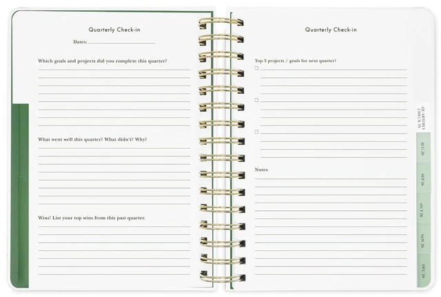 Alt view image 5 of 7 - 17-Month Large 2026-2027 Planner, Lexington Dot 8.5" x 7.25" Hardcover Agenda with Monthly & Weekly Layouts, Goal Tracker, Vacation Pages, Stickers, Tabs & Elastic Closure