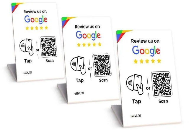Main image of Google Review Stand (3 PCS)- Boost Reviews w/Reusable Google Review Tap Card Stand & QR Code Stand -No App, No Subscription- Android & iPhone Compatible -Boost Google Reviews for Online Growth