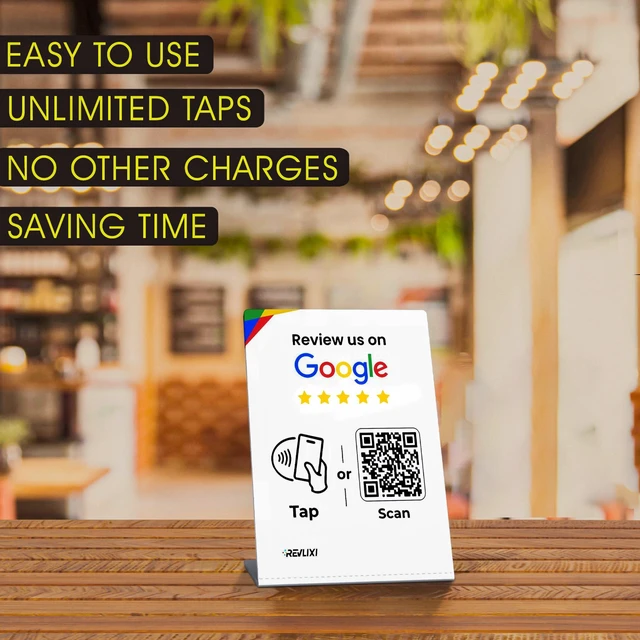 Alt view image 3 of 7 - Google Review Stand (3 PCS)- Boost Reviews w/Reusable Google Review Tap Card Stand & QR Code Stand -No App, No Subscription- Android & iPhone Compatible -Boost Google Reviews for Online Growth