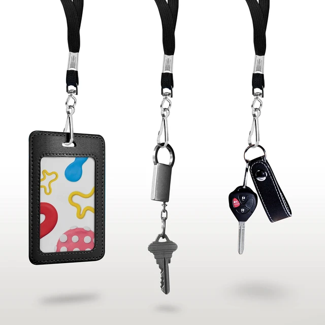 Alt view image 5 of 7 - 100-Pack Black Lanyards for ID Badges with Swivel J-Hooks - Versatile Neck Lanyard for Keys, Card Holders, Whistles, and More - Ideal for Offices, Teachers, Kids, and Cruise Ship Cards