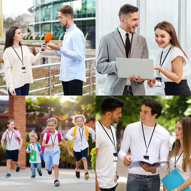 Alt view image 3 of 7 - 100-Pack Black Lanyards for ID Badges with Swivel J-Hooks - Versatile Neck Lanyard for Keys, Card Holders, Whistles, and More - Ideal for Offices, Teachers, Kids, and Cruise Ship Cards