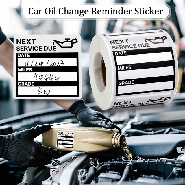 Alt view image 5 of 7 - for Oil Change Stickers 900 Pcs 2x 2 Service Black Stickers, Next Service Due Reminder Sticker Labels, Easy to Write on, Easy to Peel with No Residue