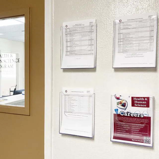Alt view image 6 of 7 - Acrylic Brochure Holder 8.5x11 Wall Mount, 4 Pack Acrylic Pamphlet & Flyer Holder, Clear Plastic Magazine Literature Organizer for Office, School, Hotel, Exhibition
