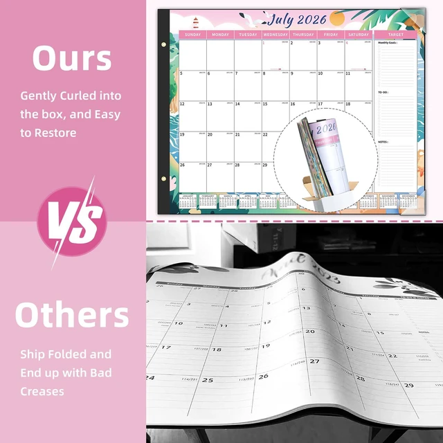 Alt view image 3 of 7 - Desk Calendar 2026-2027 Large 22'' x 17'', 2026 Monthly Deskpad Calendar, 18 Month Calendar for Family Office, Use July 2026 - Dec 2027, Four Seasons Calendar