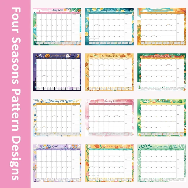 Alt view image 7 of 7 - Desk Calendar 2026-2027 Large 22'' x 17'', 2026 Monthly Deskpad Calendar, 18 Month Calendar for Family Office, Use July 2026 - Dec 2027, Four Seasons Calendar