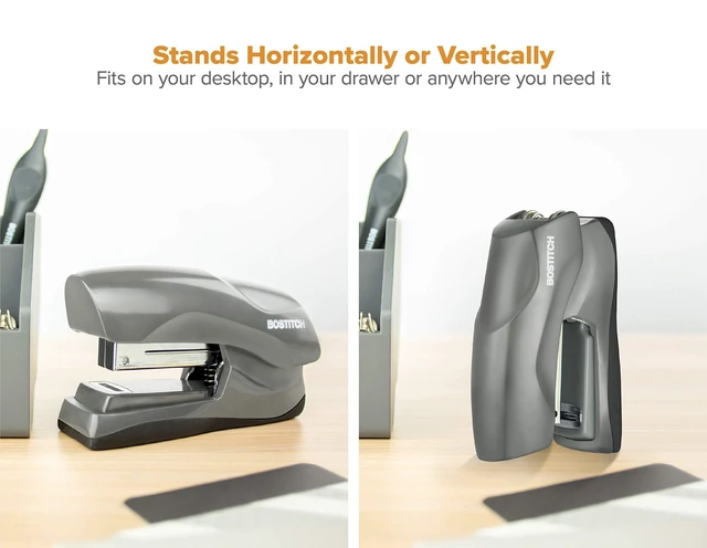 Alt view image 2 of 6 - Office Heavy Duty Stapler, 40 Sheet Capacity, No Jam, Half Strip, Fits into the Palm of Your Hand, For Classroom, Office or Desk, Gray