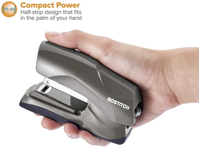 Alt view image 3 of 6 - Office Heavy Duty Stapler, 40 Sheet Capacity, No Jam, Half Strip, Fits into the Palm of Your Hand, For Classroom, Office or Desk, Gray
