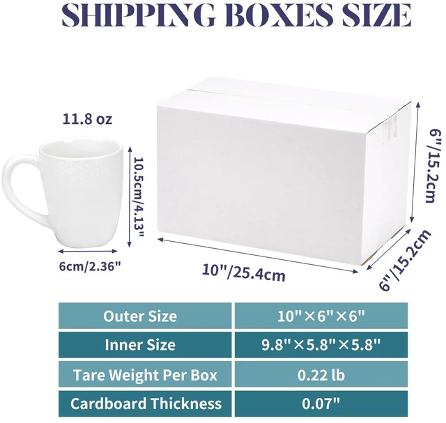 Alt view image 2 of 7 - Small Shipping Boxes 10x6x6 Set of 6 White Corrugated Cardboard, Box for Packaging Small Business Mailing Moving Gifts Wrap, Easy Assemble