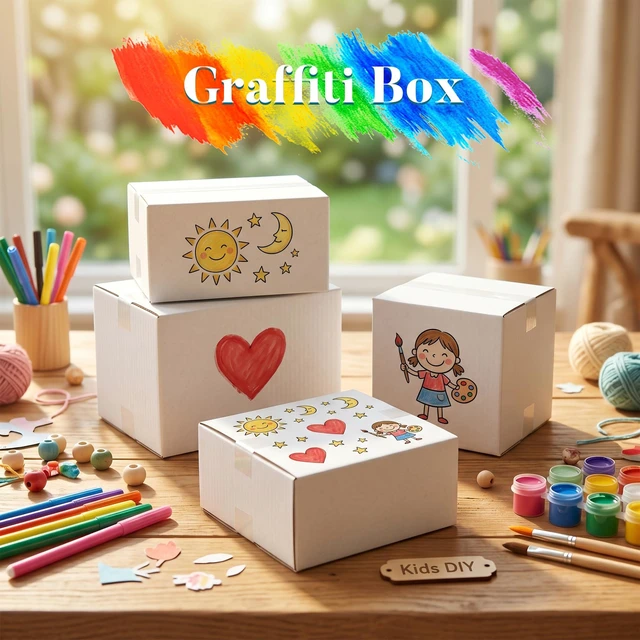 Alt view image 7 of 7 - Small Shipping Boxes 8x8x4 Set of 6 White Corrugated Cardboard, Box for Packaging Small Business Mailing Moving Gifts Wrap, Easy Assemble