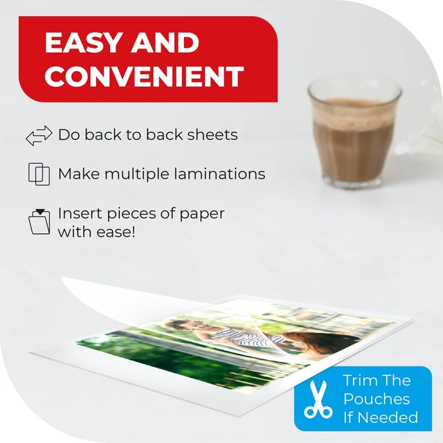 Alt view image 7 of 7 - 5 Mil Thermal Laminating Sheets Pouches 100ct 5.3 x 7.2 Inch Thermal Laminating Pouches for Photo Size, for Office, Classroom, and School Supplies, Fits all Laminator Machine