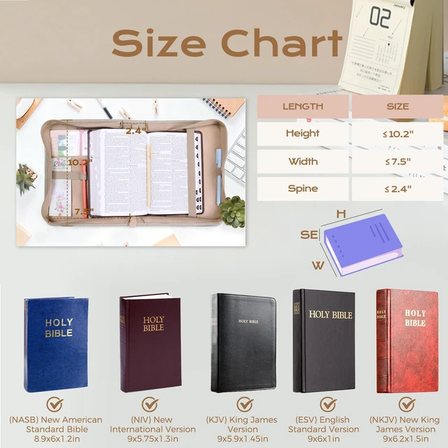 Alt view image 2 of 7 - Bible Cover Case for Women Leather Bible Bag Kit Church Book Holder Apricot Journaling Kit Portable Carrying Organizer with Gold-Foiled Cross, Handle, Tabs,Study Supply Christian Gifts for Lady