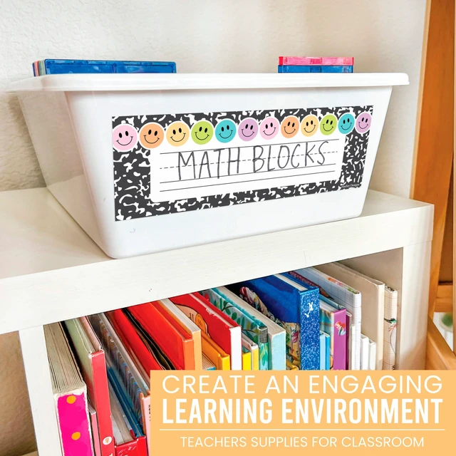 Alt view image 7 of 7 - Desk Name Tags for Classroom, 36pc Nameplate & Classroom Name Tags for Desk 9"x3" Name Plates for Classroom Decor, 1st-3rd Grade Kindergarten Preschool Must Haves, Smiley Cubby Labels Teacher Supplies