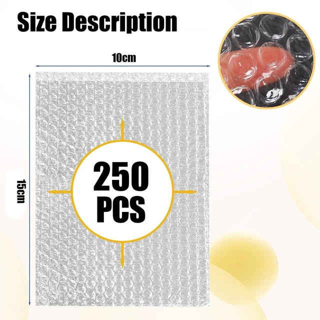 Alt view image 2 of 7 - 250Pcs Small Bubble Pouches Wrap, 4"x6" Clear Bubble Out Bag for Packing Double Walled Moving Supplies Bubble Bags for Fragile Dishes China Plates, Bubble Pouch Bags for Shipping Storage Wrapping