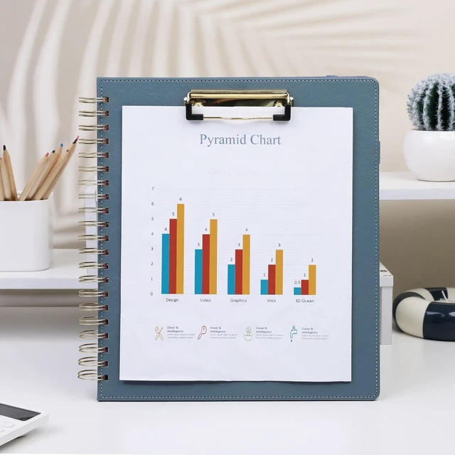Alt view image 5 of 7 - Storage Clipboard Folder with 6 Dividers & Refillable Notepad 6 Dividers with 12 Pockets for Letter Size, Spiral Clipboards Padfolio for Teacher Worker Nurse