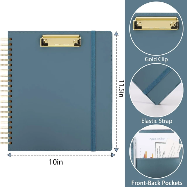 Alt view image 7 of 7 - Storage Clipboard Folder with 6 Dividers & Refillable Notepad 6 Dividers with 12 Pockets for Letter Size, Spiral Clipboards Padfolio for Teacher Worker Nurse
