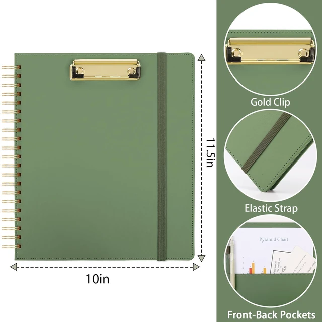 Alt view image 7 of 7 - Storage Clipboard Folder with 6 Dividers & Refillable Notepad 6 Dividers with 12 Pockets for Letter Size, A Snap-seal Letter size Pouch,Spiral Clipboards Padfolio for Teacher Worker Nurse