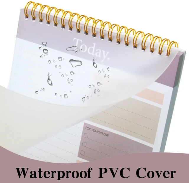 Alt view image 5 of 7 - To Do List Notepad 4pcs/Set, Daily Planner, 6.5" x 9.8" Undated 52 Sheets, Double Spiral, Waterproof Cover, Checklist Notepad, Office School Oraganized