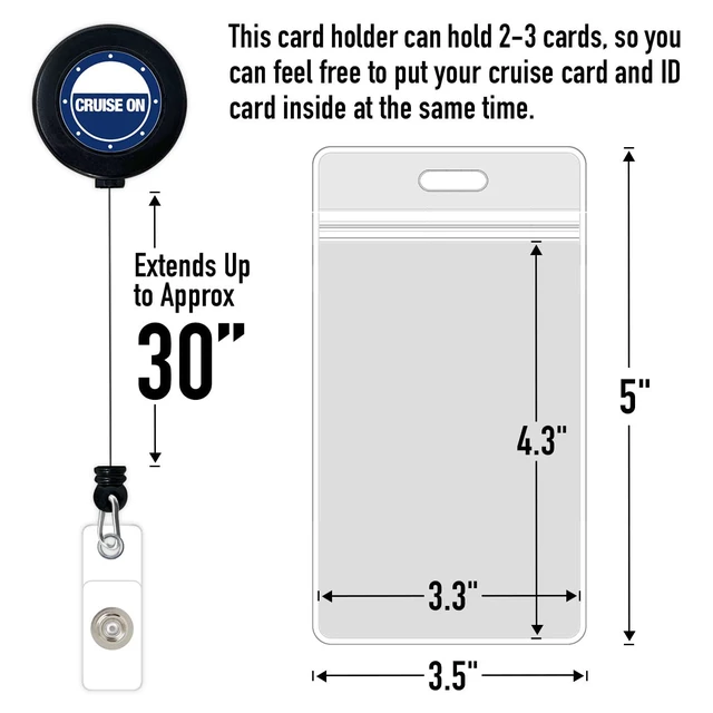 Alt view image 5 of 7 - Lanyard for Ship Cards 2-Pack Retractable Badge & Waterproof Key Card Holder for Ship Cards Essentials 2026-2027, Perfect for Travel & Vacation (Blue Ship)