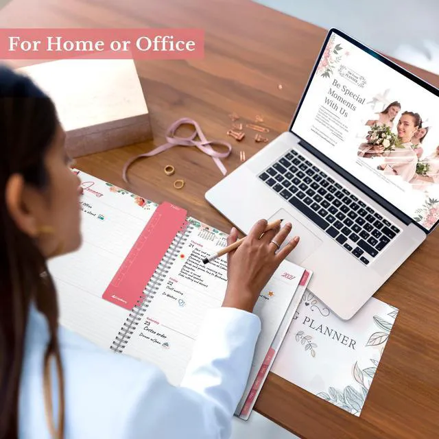 Alt view image 2 of 7 - 2026-2027 Planner 8.5x11, Weekly Monthly Floral Planner 2026-2027 academic planner covers Jul. 2026-Jun. 2027 with weekly and monthly layouts for school and office