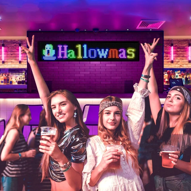 Alt view image 2 of 6 - Scrolling LED Sign,LED Signs for Business,Programmable Flexible Digital Sign,Bluetooth APP,DIY Animations,Text, Graffiti (27''x5'')
