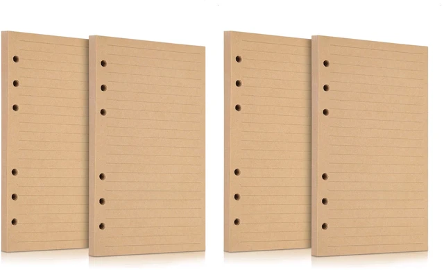 Main image of A5 Refill Paper, 280 Pages A5 Loose Leaf Paper 6 Hole Notebook Refills for 6 Ring Refillable Binder Notebook Planner Diary Journals Painting Personal Organiser-Line Pages (Pack of 2)