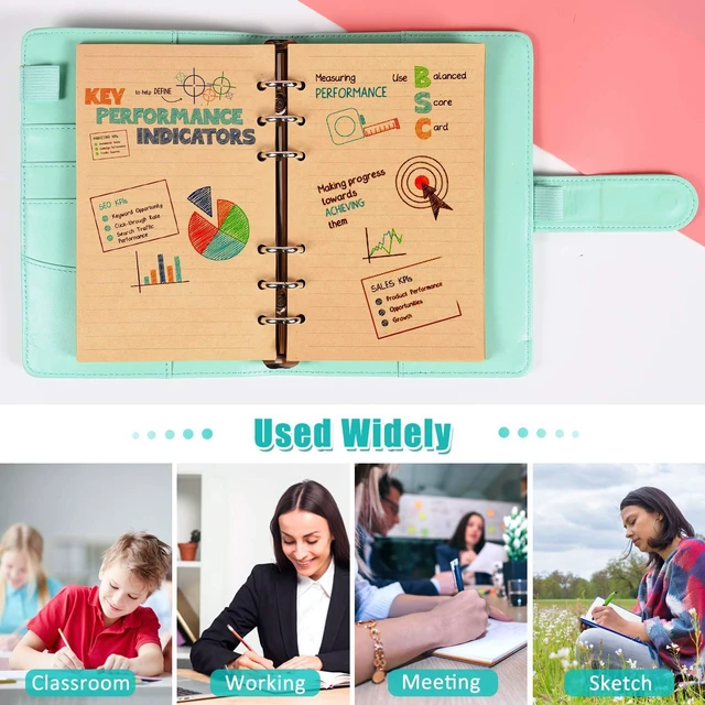 Alt view image 6 of 6 - A5 Refill Paper, 280 Pages A5 Loose Leaf Paper 6 Hole Notebook Refills for 6 Ring Refillable Binder Notebook Planner Diary Journals Painting Personal Organiser-Line Pages (Pack of 2)